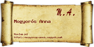 Mogyorós Anna névjegykártya